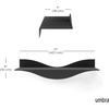 image:imageUmbra Surf Wall Shelves Floating Metal for Wall Storage Set of 2 Sand  Powdercoated steel holds 15 lbs each hidden connector system multiple orientations easy mount hardwareBlack