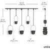 image:imageUmbra Triflora Hanging Planter Indoor Herb Garden Set of 3 WhiteBlack  Extendable metal rod adjustable rope lengths fits standard pots wall or ceiling mount holds 15 lbs recycled plasticBlackBlack