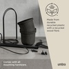 image:imageUmbra Triflora Hanging Planter Indoor Herb Garden Set of 3 WhiteBlack  Extendable metal rod adjustable rope lengths fits standard pots wall or ceiling mount holds 15 lbs recycled plasticBlackBlack