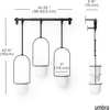 image:imageUmbra Triflora Hanging Planter Indoor Herb Garden Set of 3 WhiteBlack  Extendable metal rod adjustable rope lengths fits standard pots wall or ceiling mount holds 15 lbs recycled plasticWhiteBlack