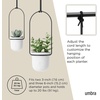 image:imageUmbra Triflora Hanging Planter Indoor Herb Garden Set of 3 WhiteBlack  Extendable metal rod adjustable rope lengths fits standard pots wall or ceiling mount holds 15 lbs recycled plasticWhiteBlack