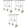 image:imageUmbra Triflora Hanging Planter Indoor Herb Garden Set of 3 WhiteBlack  Extendable metal rod adjustable rope lengths fits standard pots wall or ceiling mount holds 15 lbs recycled plasticWhiteBlack