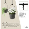image:imageUmbra Triflora Hanging Planter Indoor Herb Garden Set of 3 WhiteBlack  Extendable metal rod adjustable rope lengths fits standard pots wall or ceiling mount holds 15 lbs recycled plasticBlackBlack