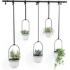 image:imageUmbra Triflora Hanging Planter Indoor Herb Garden Set of 3 WhiteBlack  Extendable metal rod adjustable rope lengths fits standard pots wall or ceiling mount holds 15 lbs recycled plasticWhiteBlack