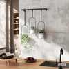 image:imageUmbra Triflora Hanging Planter Indoor Herb Garden Set of 3 WhiteBlack  Extendable metal rod adjustable rope lengths fits standard pots wall or ceiling mount holds 15 lbs recycled plasticWhiteBlack