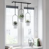 image:imageUmbra Triflora Hanging Planter Indoor Herb Garden Set of 3 WhiteBlack  Extendable metal rod adjustable rope lengths fits standard pots wall or ceiling mount holds 15 lbs recycled plasticWhiteBlack