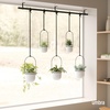 image:imageUmbra Triflora Hanging Planter Indoor Herb Garden Set of 3 WhiteBlack  Extendable metal rod adjustable rope lengths fits standard pots wall or ceiling mount holds 15 lbs recycled plasticWhiteBlack