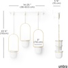 image:imageUmbra Triflora Hanging Planter Indoor Herb Garden Set of 3 WhiteBrass  Extendable metal rod adjustable rope lengths fits standard pots wall or ceiling mount holds 15 lbs recycled plasticWhiteBrass
