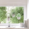image:imageUmbra Triflora Hanging Planter Indoor Herb Garden Set of 3 WhiteBrass  Extendable metal rod adjustable rope lengths fits standard pots wall or ceiling mount holds 15 lbs recycled plasticWhiteBrass