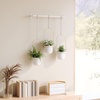 image:imageUmbra Triflora Hanging Planter Indoor Herb Garden Set of 3 WhiteBrass  Extendable metal rod adjustable rope lengths fits standard pots wall or ceiling mount holds 15 lbs recycled plasticWhiteBrass