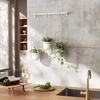 image:imageUmbra Triflora Hanging Planter Indoor Herb Garden Set of 3 WhiteBrass  Extendable metal rod adjustable rope lengths fits standard pots wall or ceiling mount holds 15 lbs recycled plasticWhiteBrass