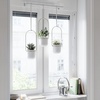 image:imageUmbra Triflora Hanging Planter Indoor Herb Garden Set of 3 WhiteBrass  Extendable metal rod adjustable rope lengths fits standard pots wall or ceiling mount holds 15 lbs recycled plasticWhiteBrass