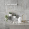 image:imageUmbra Triflora Hanging Planter Indoor Herb Garden Set of 3 WhiteBrass  Extendable metal rod adjustable rope lengths fits standard pots wall or ceiling mount holds 15 lbs recycled plasticWhiteBrass