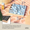 image:imageUmbra Wobble Chess Set Walnut and Maple Wood Board 15x15Inch Walnut  Chrome plated details weighted playing pieces interactive concave designBuddy