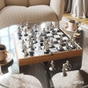 image:imageUmbra Wobble Chess Set Walnut and Maple Wood Board 15x15Inch Walnut  Chrome plated details weighted playing pieces interactive concave designBuddy