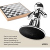 image:imageUmbra Wobble Chess Set Walnut and Maple Wood Board 15x15Inch Walnut  Chrome plated details weighted playing pieces interactive concave designBuddy