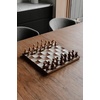image:imageUmbra Wobble Chess Set Walnut and Maple Wood Board 15x15Inch Walnut  Chrome plated details weighted playing pieces interactive concave designWobble