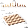 image:imageUmbra Wobble Chess Set Walnut and Maple Wood Board 15x15Inch Walnut  Chrome plated details weighted playing pieces interactive concave designWobble