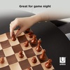 image:imageUmbra Wobble Chess Set Walnut and Maple Wood Board 15x15Inch Walnut  Chrome plated details weighted playing pieces interactive concave designWobble