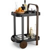 image:imageUmbra Bellwood Bar Cart Rolling 2Tier Storage Cart BlackWalnut  Steel frame rubber rimmed wheels removable tray multi purpose design easy assemblyWalniutBlack