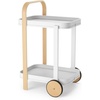 image:imageUmbra Bellwood Bar Cart Rolling 2Tier Storage Cart BlackWalnut  Steel frame rubber rimmed wheels removable tray multi purpose design easy assemblyWhiteNatural