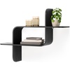 image:imageUmbra Montage Floating Wall Shelf BentWood Wall Mount Decor Black  Rubberwood construction mounts horizontally or vertically holds up to 15 lbs use in any room renewable source