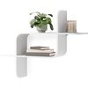 image:imageUmbra Montage Floating Wall Shelf Wood Wall Mount Display Case White  Rubberwood construction mounts horizontally or vertically holds up to 15 lbs use in any room renewable source