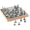 image:imageUmbra Wobble Chess Set Walnut and Maple Wood Board 15x15Inch Walnut  Chrome plated details weighted playing pieces interactive concave designBuddy