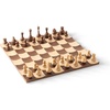 image:imageUmbra Wobble Chess Set Walnut and Maple Wood Board 15x15Inch Walnut  Chrome plated details weighted playing pieces interactive concave designWobble