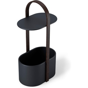image:imageUmbra Bellwood Side Table with Storage and Cable Management White  Builtin cable management keeps cords tidy organized charging areaBlackWalnut