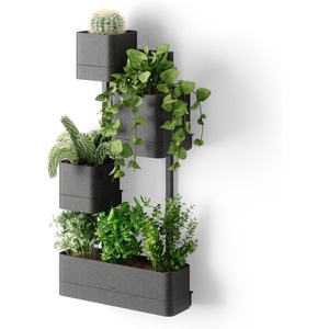 image:imageUmbra Cubiko Wall Planter with 4 Lightweight and Durable Pots BlackBlack