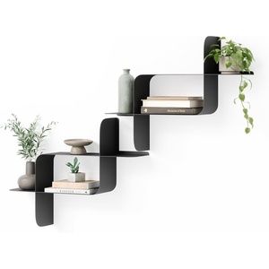 image:imageUmbra Montage Floating Wall Shelf Metal Set of 2 BlackBlack