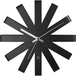 image:imageUmbra Ribbon Modern 12 Wall Clock Silent Non Ticking Battery Operated Quartz Movement BlackBlack