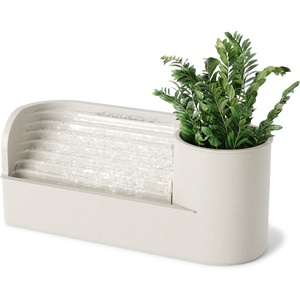 image:imageUmbra Stream Water Fountain Indoor Tabletop Zen Desktop Sand  Improves air quality USB powered holds 35 inch planter up to 50 hours recycled plasticSand