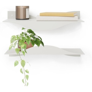 image:imageUmbra Surf Wall Shelves Floating Metal for Wall Storage Set of 2 Sand  Powdercoated steel holds 15 lbs each hidden connector system multiple orientations easy mount hardwareSand