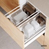 image:imagePeggy Kitchen Drawer Cupboard Organizer Tray  Adjustable Storage System For Food Containers Cookware Serveware Utensils and More White  Nonslip feet fits cabinets or shelves quick assembly 32 pegs included impactresistant plasticWhite
