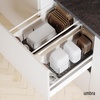 image:imagePeggy Kitchen Drawer Cupboard Organizer Tray  Adjustable Storage System For Food Containers Cookware Serveware Utensils and More White  Nonslip feet fits cabinets or shelves quick assembly 32 pegs included impactresistant plasticGrey