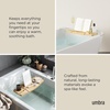 image:imageUmbra Aquala Bath Caddy Extendable Bathtub Tray with Phone Holder Natural  Bamboo nonslip silicone arms fits most tubs waterproof holds book and wine glassNatural