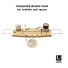 image:imageUmbra Aquala Bath Caddy Extendable Bathtub Tray with Phone Holder Natural  Bamboo nonslip silicone arms fits most tubs waterproof holds book and wine glassNatural