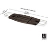 image:imageUmbra Aquala Bath Caddy Extendable Bathtub Tray with Phone Holder Natural  Bamboo nonslip silicone arms fits most tubs waterproof holds book and wine glassWalnut