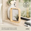 image:imageUmbra Bellwood 5x7 Desk Picture Frame with Bent Wood Trim and TwoSided Rotating Display Natural  Beech wood 360 degree pivot two photo display portrait or landscape wipe cleanNatural
