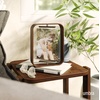 image:imageUmbra Bellwood 5x7 Desk Picture Frame with Bent Wood Trim and TwoSided Rotating Display Natural  Beech wood 360 degree pivot two photo display portrait or landscape wipe cleanAged Walnut