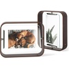 image:imageUmbra Bellwood 5x7 Desk Picture Frame with Bent Wood Trim and TwoSided Rotating Display Natural  Beech wood 360 degree pivot two photo display portrait or landscape wipe cleanAged Walnut