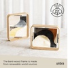 image:imageUmbra Bellwood 5x7 Desk Picture Frame with Bent Wood Trim and TwoSided Rotating Display Natural  Beech wood 360 degree pivot two photo display portrait or landscape wipe cleanNatural