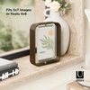 image:imageUmbra Bellwood 5x7 Desk Picture Frame with Bent Wood Trim and TwoSided Rotating Display Natural  Beech wood 360 degree pivot two photo display portrait or landscape wipe cleanAged Walnut