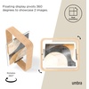 image:imageUmbra Bellwood 5x7 Desk Picture Frame with Bent Wood Trim and TwoSided Rotating Display Natural  Beech wood 360 degree pivot two photo display portrait or landscape wipe cleanNatural