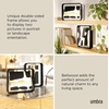 image:imageUmbra Bellwood 5x7 Desk Picture Frame with Bent Wood Trim and TwoSided Rotating Display Natural  Beech wood 360 degree pivot two photo display portrait or landscape wipe cleanBlack