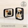 image:imageUmbra Bellwood Desk Picture Frame Rotating Double Sided 4x6 Black  Beech wood 360 degree pivot two photo display portrait or landscape wipe clean