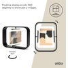 image:imageUmbra Bellwood Desk Picture Frame Rotating Double Sided 4x6 Black  Beech wood 360 degree pivot two photo display portrait or landscape wipe clean