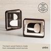 image:imageUmbra Bellwood Desk Picture Frame Rotating Double Sided 4x6 Walnut  Beech wood 360 degree pivot two photo display portrait or landscape wipe clean